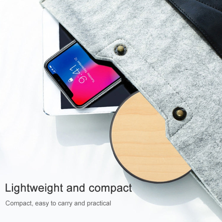 GY-68 QI Standard Wooden Round Wireless Charger