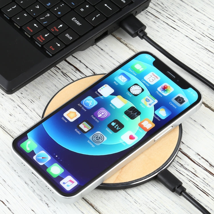 GY-68 QI Standard Wooden Round Wireless Charger