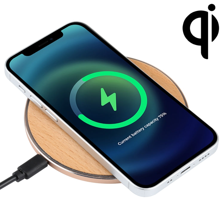 GY-68 QI Standard Wooden Round Wireless Charger