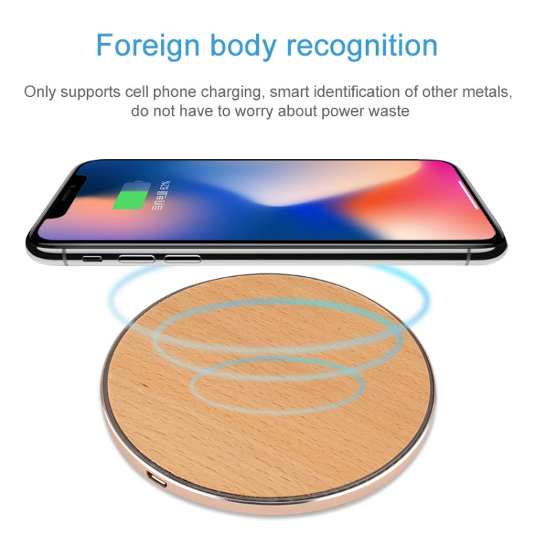 GY-68 QI Standard Wooden Round Wireless Charger