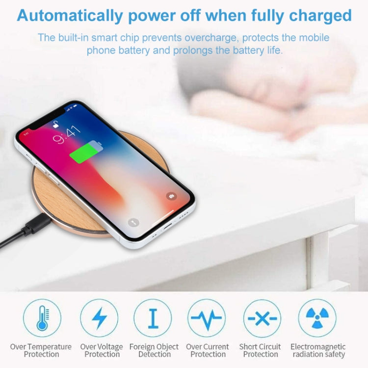 GY-68 QI Standard Wooden Round Wireless Charger
