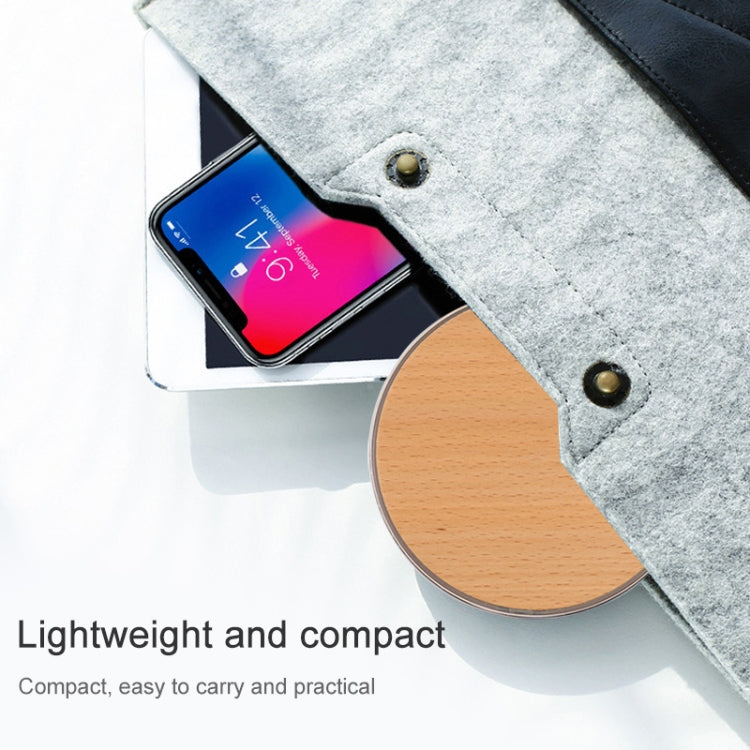 GY-68 QI Standard Wooden Round Wireless Charger