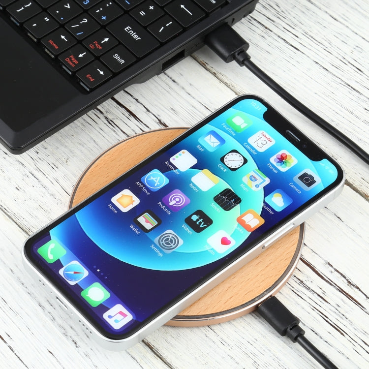 GY-68 QI Standard Wooden Round Wireless Charger