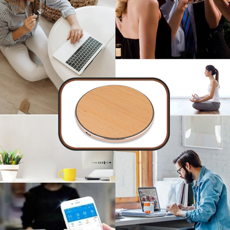 GY-68 QI Standard Wooden Round Wireless Charger