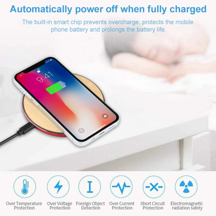GY-68 QI Standard Wooden Round Wireless Charger
