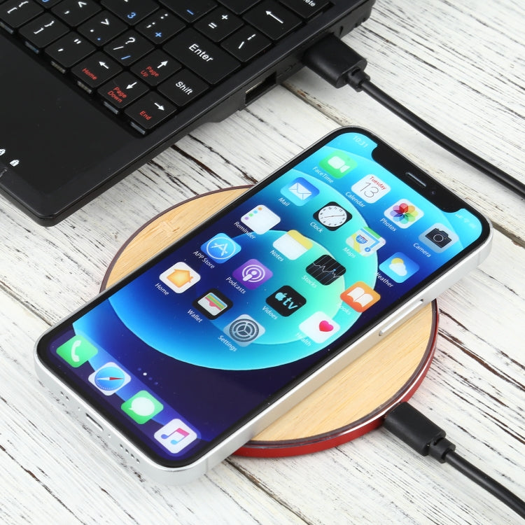 GY-68 QI Standard Wooden Round Wireless Charger