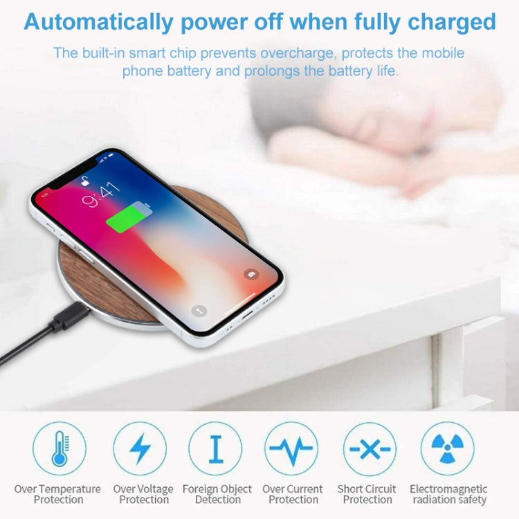 GY-68 QI Standard Wooden Round Wireless Charger