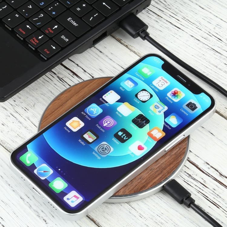 GY-68 QI Standard Wooden Round Wireless Charger