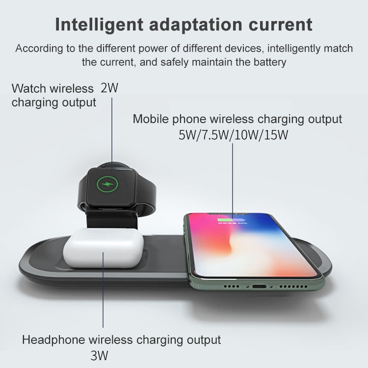 OJD-55 3 in 1 15W Multi-function Fast Charging Wireless Charger for iPhones & iWatches & AirPods