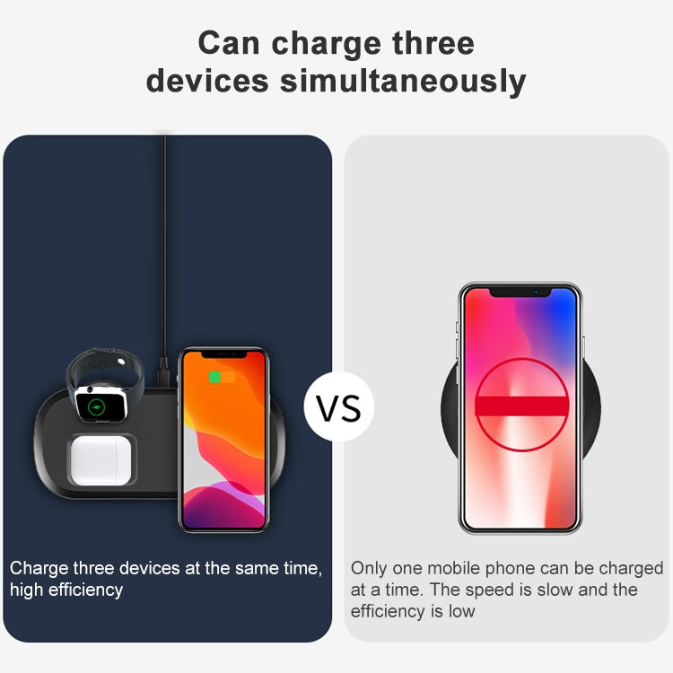 OJD-55 3 in 1 15W Multi-function Fast Charging Wireless Charger for iPhones & iWatches & AirPods
