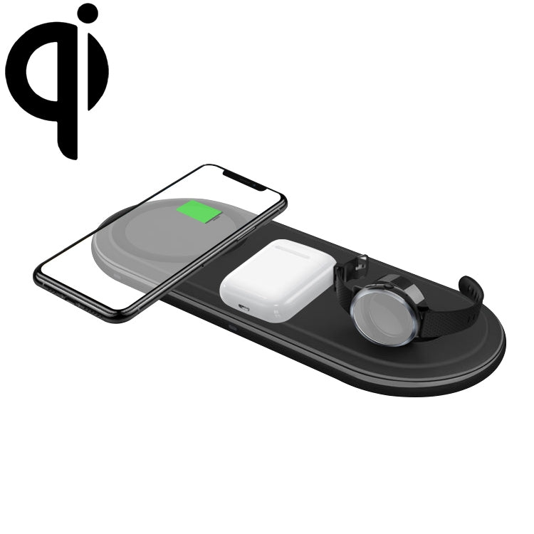 OJD-56 3 in 1 10W Multi-function Fast Charging Wireless Charger for Phones & iWatches & AirPods