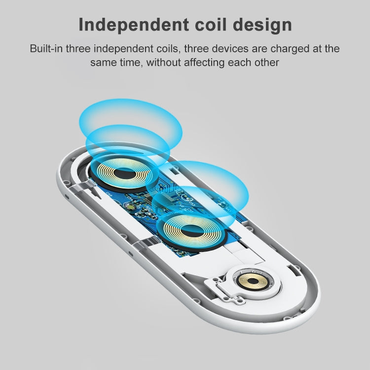 OJD-56 3 in 1 10W Multi-function Fast Charging Wireless Charger for Phones & iWatches & AirPods