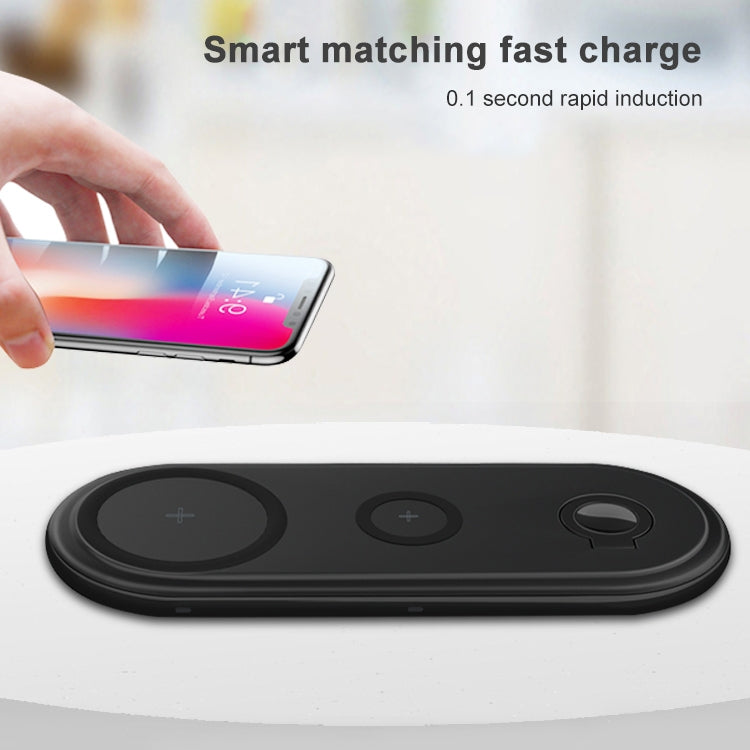 OJD-56 3 in 1 10W Multi-function Fast Charging Wireless Charger for Phones & iWatches & AirPods