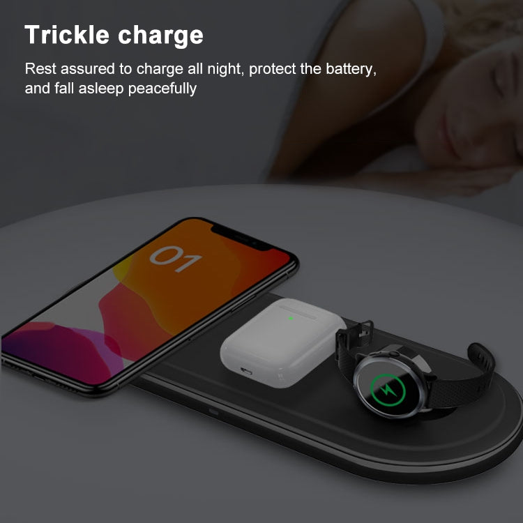 OJD-56 3 in 1 10W Multi-function Fast Charging Wireless Charger for Phones & iWatches & AirPods