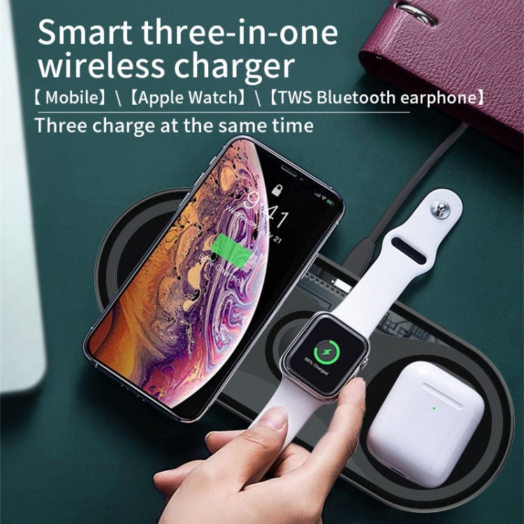 X399 3 in 1 QI Wireless Charger for iPhone & AirPods & Apple Watch(Black)