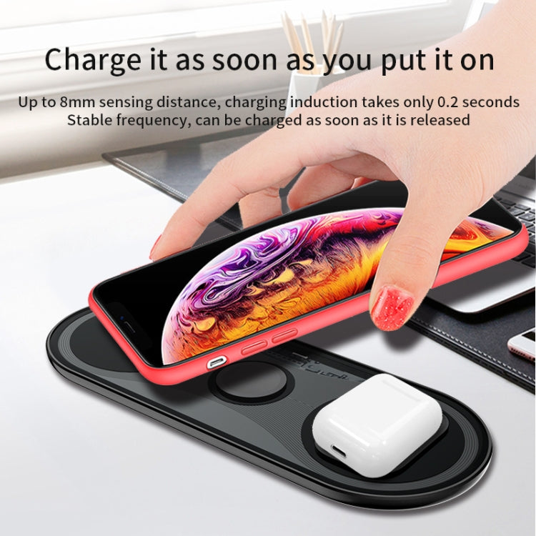 X399 3 in 1 QI Wireless Charger for iPhone & AirPods & Apple Watch(Black)