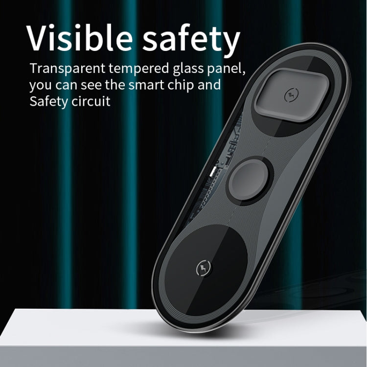 X399 3 in 1 QI Wireless Charger for iPhone & AirPods & Apple Watch(Black)