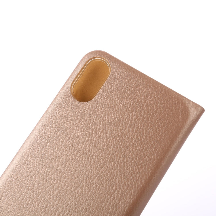 For iPhone X / XS Litchi Texture PU + PC Horizontal Flip Leather Case with Card Slot