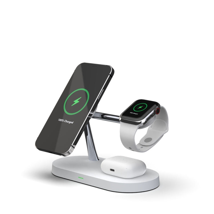 T268 5 in 1 15W Multi-function Magnetic Wireless Charger for iPhone 12 Series & Apple Watchs & AirPods 1 / 2 / Pro, with LED Light