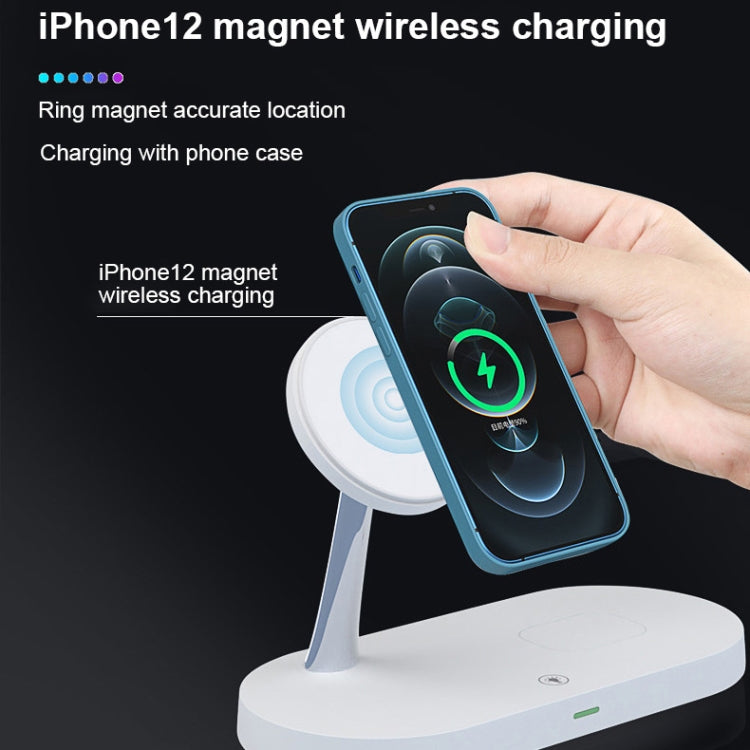 T268 5 in 1 15W Multi-function Magnetic Wireless Charger for iPhone 12 Series & Apple Watchs & AirPods 1 / 2 / Pro, with LED Light