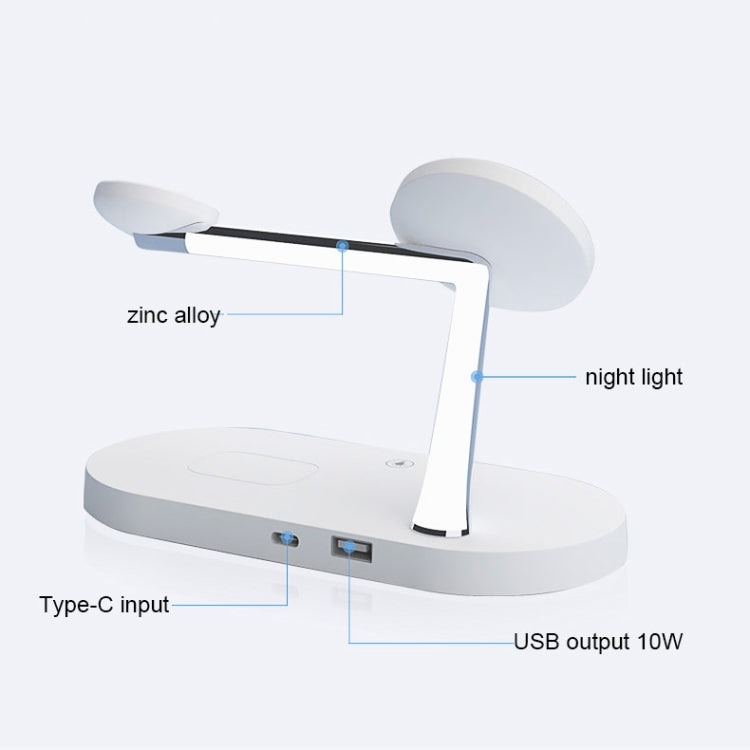 T268 5 in 1 15W Multi-function Magnetic Wireless Charger for iPhone 12 Series & Apple Watchs & AirPods 1 / 2 / Pro, with LED Light