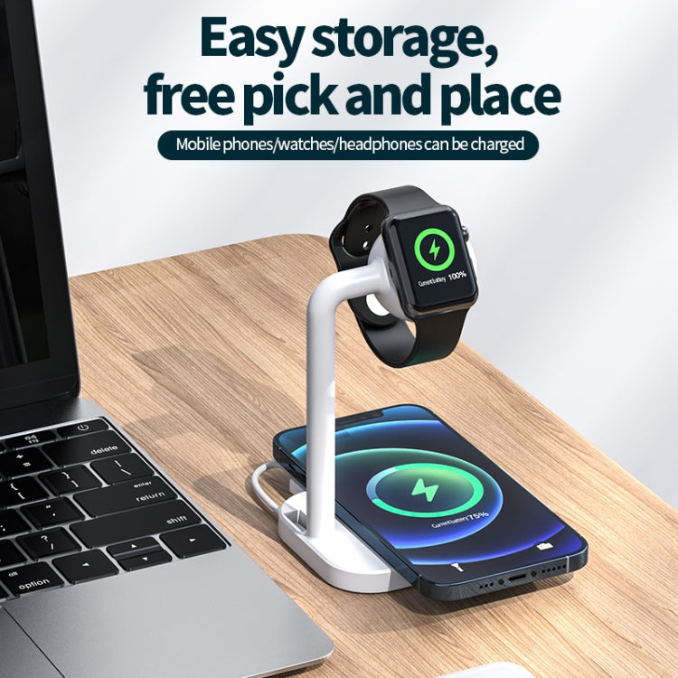 adj-984 2 in 1 Electromagnetic Induction Wireless Charger for Mobile Phones & Apple Watches & AirPods
