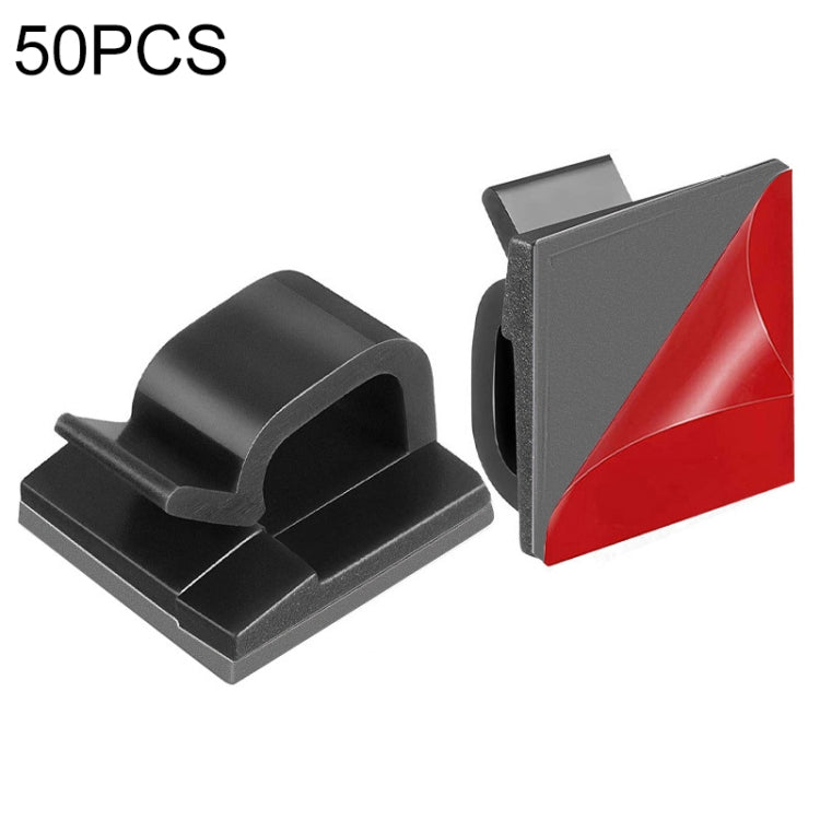 HG2392 50 PCS Desktop Data Cable Organizer Fixing Clip, Gum Type: 3M