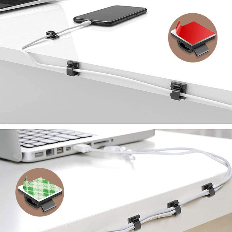 HG2392 50 PCS Desktop Data Cable Organizer Fixing Clip, Gum Type: 3M