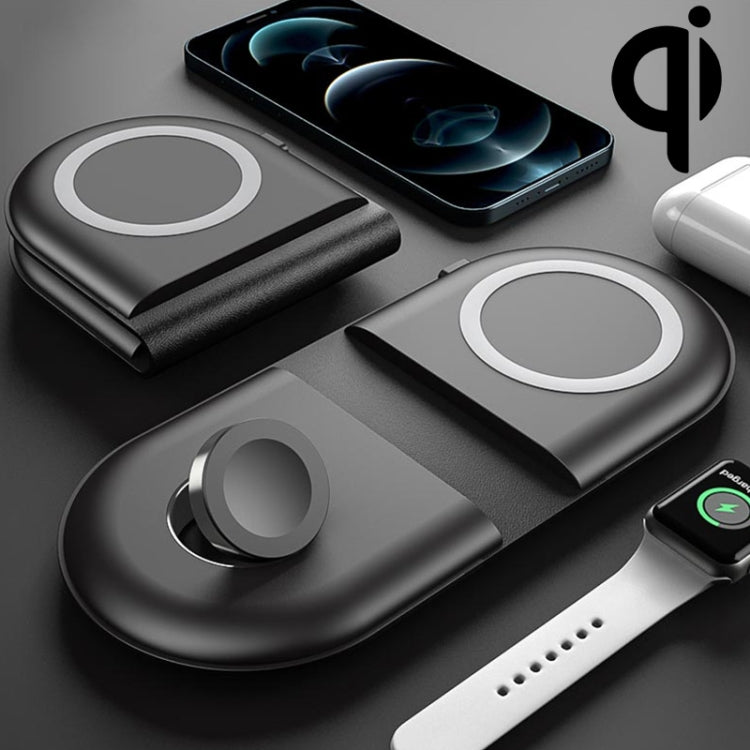 WS39A 15W Foldable Dual Wireless Charger Base for Mobile Phones & Apple Watches & AirPods