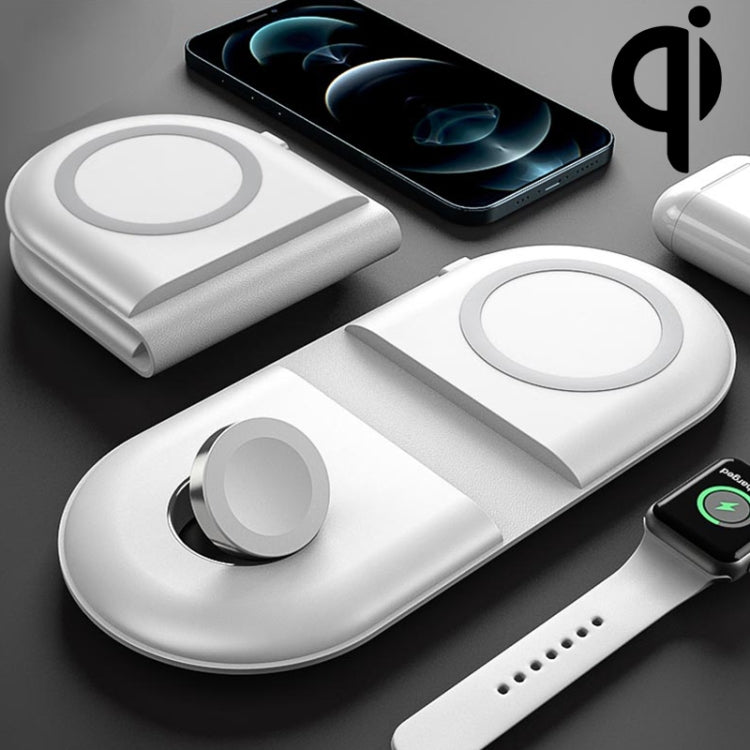 WS39A 15W Foldable Dual Wireless Charger Base for Mobile Phones & Apple Watches & AirPods