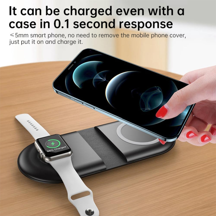 WS39A 15W Foldable Dual Wireless Charger Base for Mobile Phones & Apple Watches & AirPods