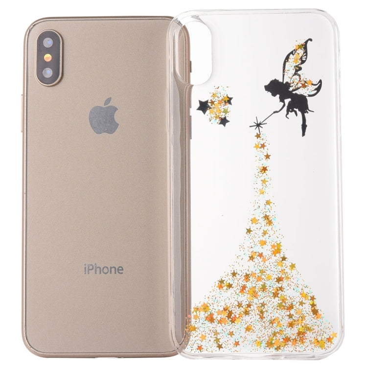 For iPhone X / XS Angel Pattern Epoxy Dripping Soft Protective Case