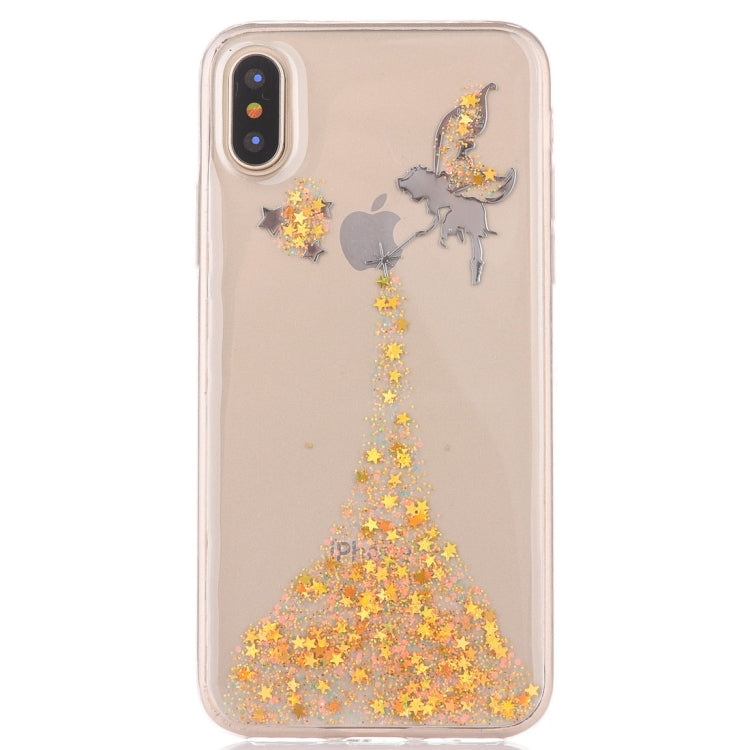 For iPhone X / XS Angel Pattern Epoxy Dripping Soft Protective Case