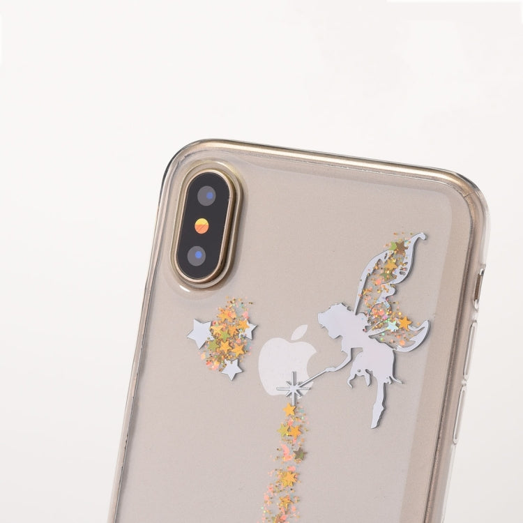 For iPhone X / XS Angel Pattern Epoxy Dripping Soft Protective Case