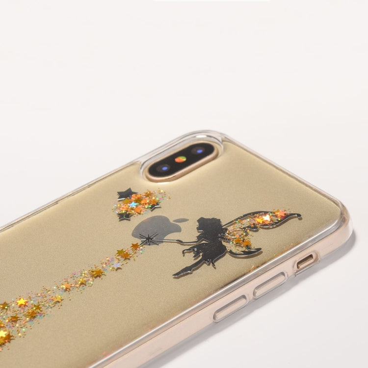 For iPhone X / XS Angel Pattern Epoxy Dripping Soft Protective Case