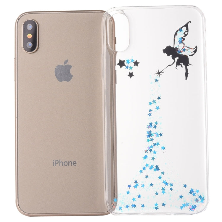 For iPhone X / XS Angel Pattern Epoxy Dripping Soft Protective Case