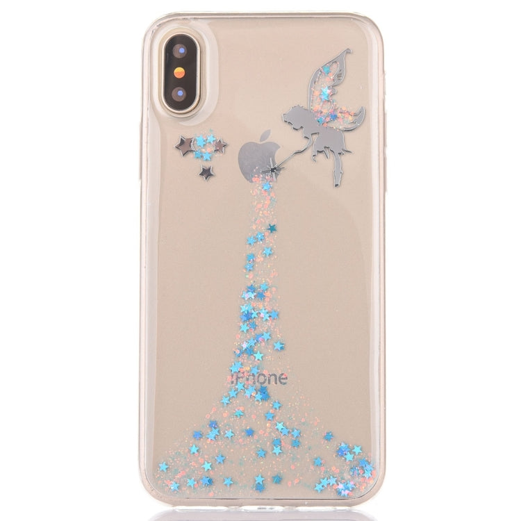 For iPhone X / XS Angel Pattern Epoxy Dripping Soft Protective Case