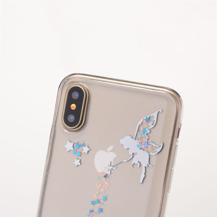 For iPhone X / XS Angel Pattern Epoxy Dripping Soft Protective Case