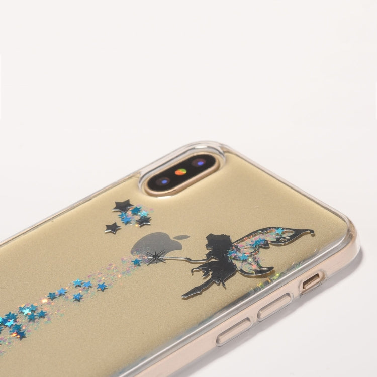 For iPhone X / XS Angel Pattern Epoxy Dripping Soft Protective Case