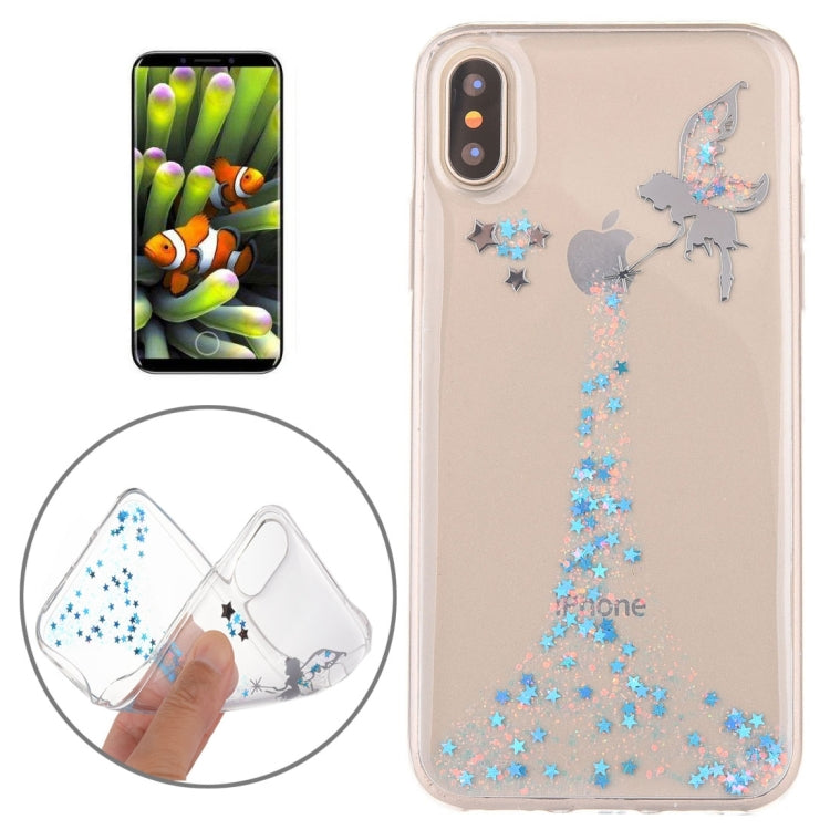 For iPhone X / XS Angel Pattern Epoxy Dripping Soft Protective Case