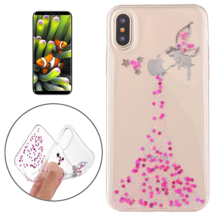 For iPhone X / XS Angel Pattern Epoxy Dripping Soft Protective Case