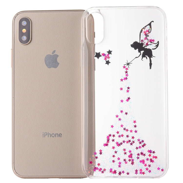 For iPhone X / XS Angel Pattern Epoxy Dripping Soft Protective Case