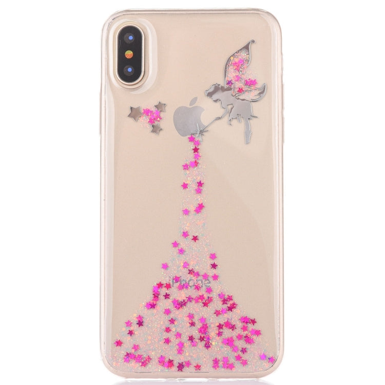 For iPhone X / XS Angel Pattern Epoxy Dripping Soft Protective Case