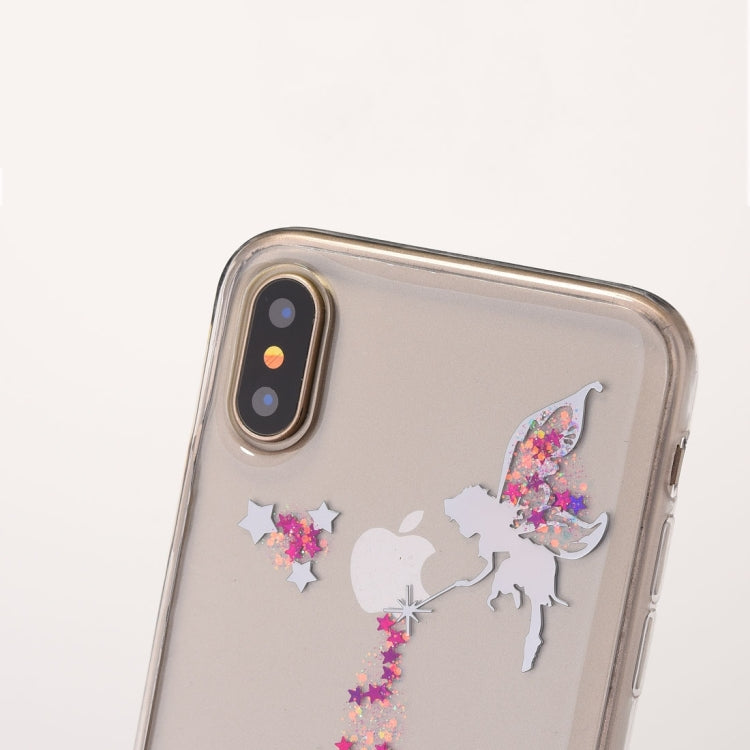 For iPhone X / XS Angel Pattern Epoxy Dripping Soft Protective Case