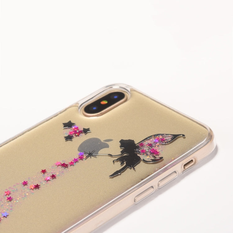 For iPhone X / XS Angel Pattern Epoxy Dripping Soft Protective Case