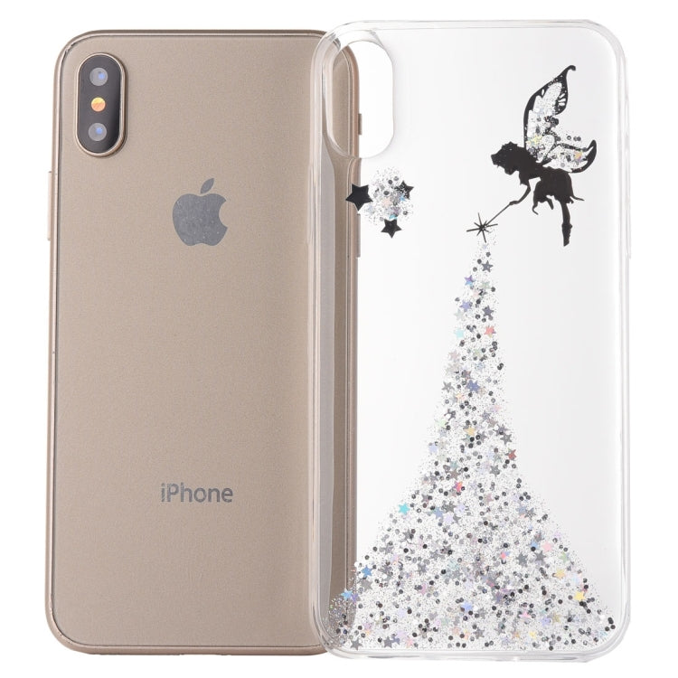 For iPhone X / XS Angel Pattern Epoxy Dripping Soft Protective Case