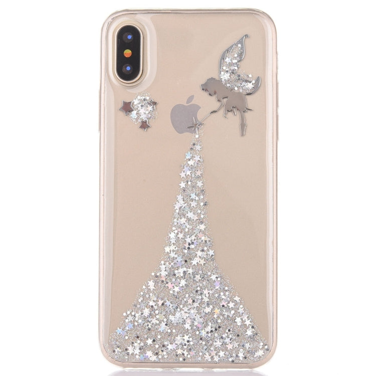 For iPhone X / XS Angel Pattern Epoxy Dripping Soft Protective Case
