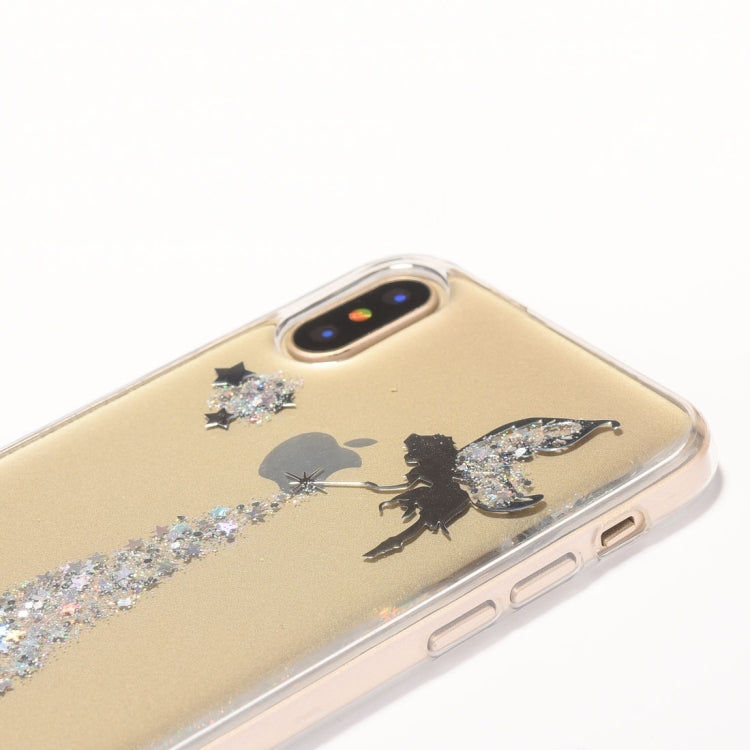 For iPhone X / XS Angel Pattern Epoxy Dripping Soft Protective Case