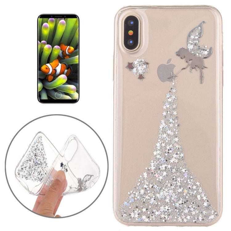 For iPhone X / XS Angel Pattern Epoxy Dripping Soft Protective Case