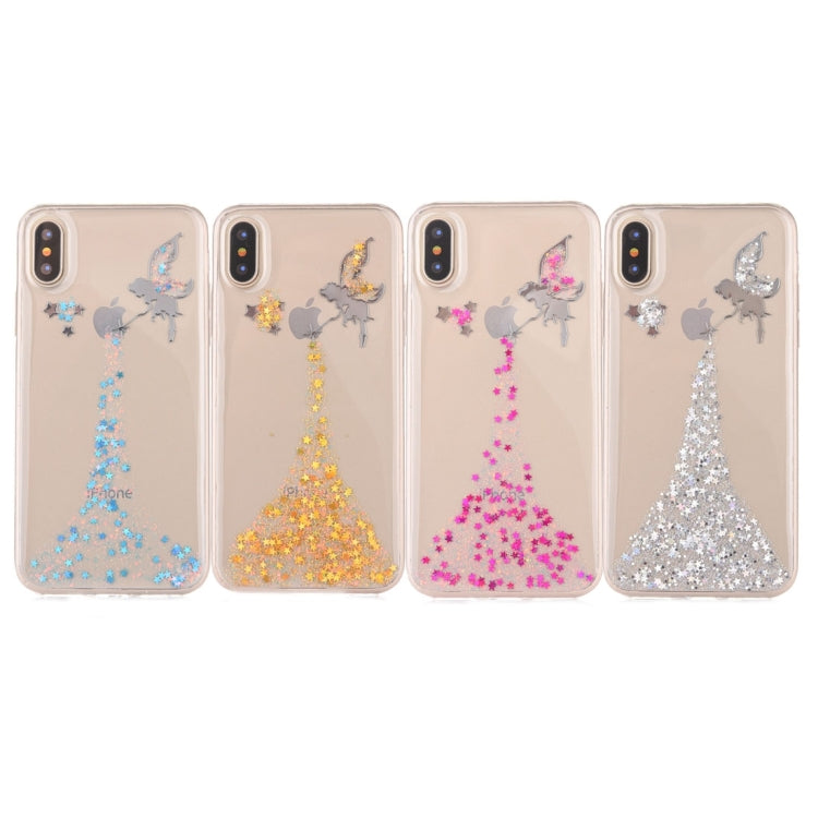 For iPhone X / XS Angel Pattern Epoxy Dripping Soft Protective Case